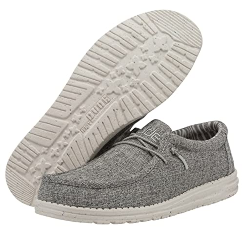 Image of HEYDUDE Men's Wally Eco Linen Iron Size 15 | Men's Shoes | Men's Lace Up Loafers | Comfortable & Light-Weight