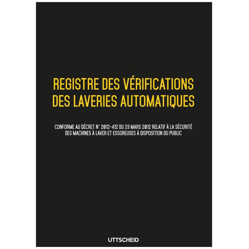 Registre des vérifications des laveries automatiques - Version 2026 - UTTSCHEID