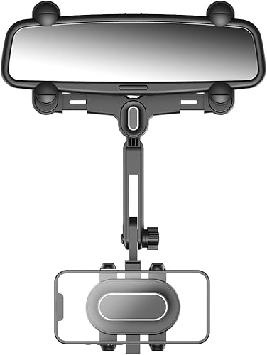 Miniatura 2 de Nuevo soporte de teléfono para espejo retrovisor grande para automóvil giratorio de 360 y retráctil, diseño multifuncional antivibración de cuatro