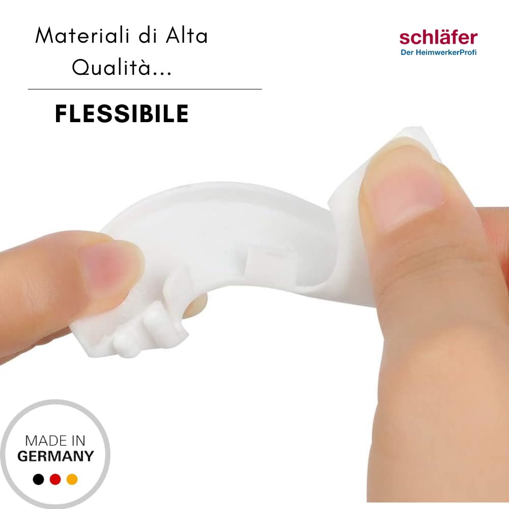 Schläfer 4409013 | Rosone Copritubo Rosetta Apribile ABS per Termosifoni Foro 22 mm (1/2") Collare per Copertura Tubi Radiatori Caloriferi