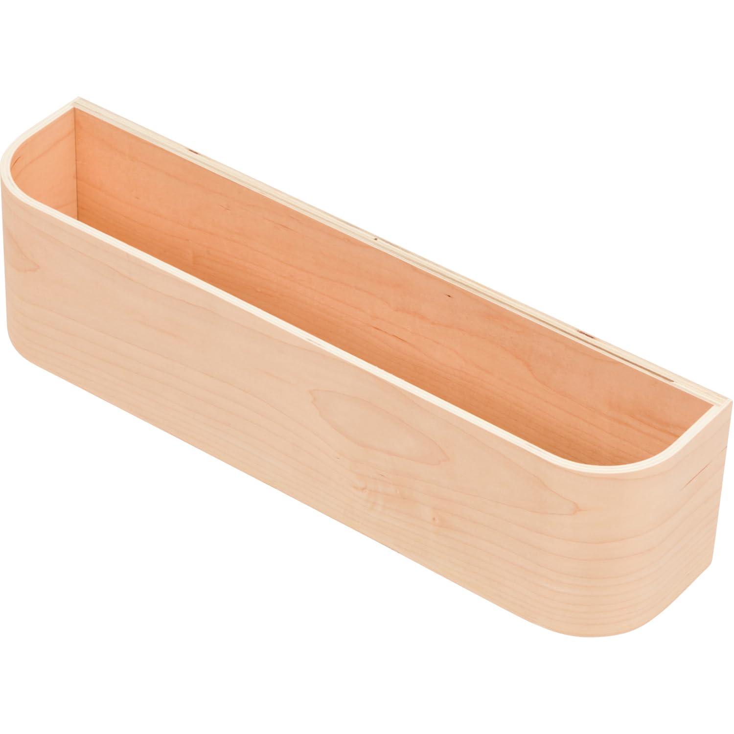 waveply Wooden Wall Mounted Display Caddy, Floating Shelf Organizer Rack, Wood Wall Pocket, Storage Basket Bin 17.7โ Wide (Maple)