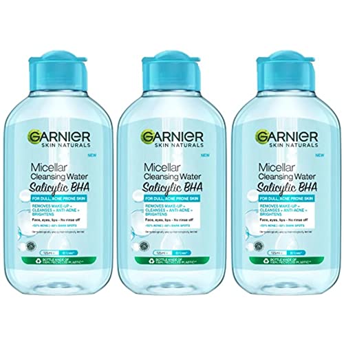 Garnier Micellar Cleansing Water Salicylic BHA Blue ���C�N���Ƃ� �u���[ 125ml × 3�Z�b�g �C�O�����i