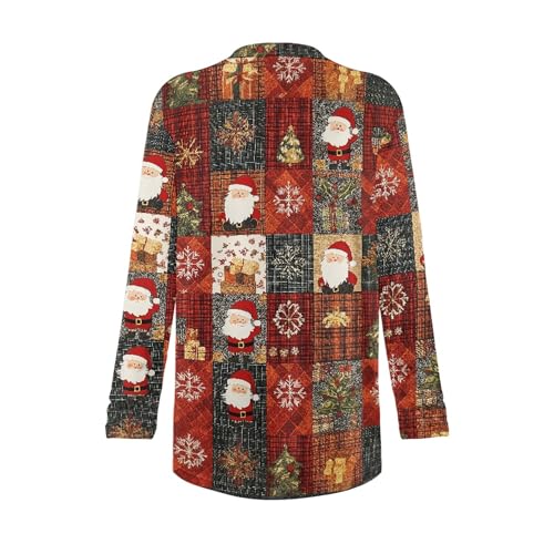Image of Fall Maple Leaf Cardigan Sweaters for Women Long Sleeve Cardigan Soft Drape Open Front Dusters V-Neck Jackets Dressy