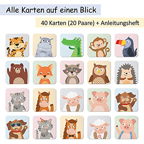 GLÜCKSWOLKE Memo - Spiel I Für Kinder ab 2 bis 6 Jahre I Montessori Spielzeug - fördert Konzentration + Merkfähigkeit I… – Bild 8