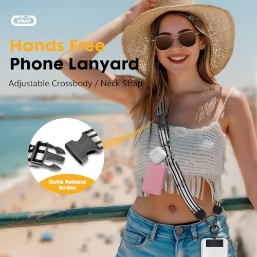 Image of Icycay Phone Lanyard Crossbody Strap Neck Adjustable Teacher Women Striped | for Cell Phone Case Keys ID Badges, Anti Theft, Multifuctional, Cute Phone Holder, Travel Hiking Essential Accessories, Gifts