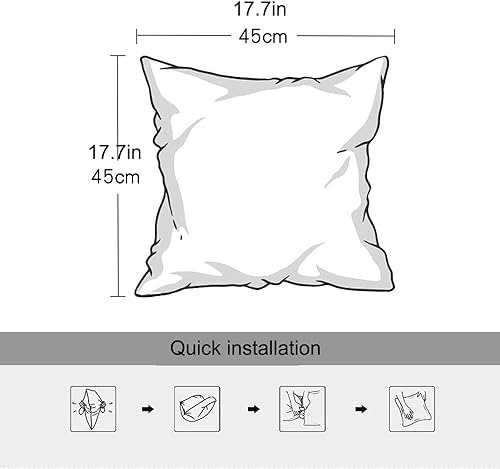 ZZDZW Funda de almohada para sofá, funda cuadrada de cojín de 45 x 45 pulgadas, color gris, funda para almohada de sofá, fundas de cojín de sofá