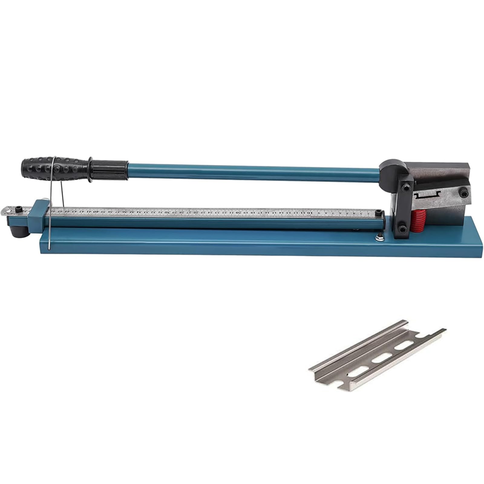Taglierina Per Guida DIN Manuale Guida Utensile Di Taglio Scanalatura Singola Guida in Alluminio Macchina Da Taglio Con Righello Per Il Taglio Di Binario in Alluminio (Blu)