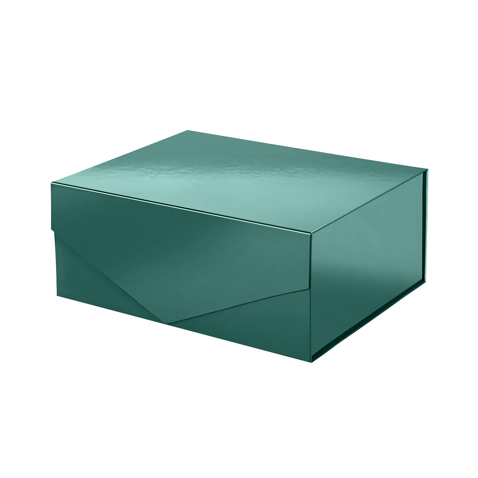 PACKHOME Gift Box 9x6.5x3.8 Inches, Rectangle Collapsible Box with Magnetic Lid for Gift Packaging (Glossy Dark Green)