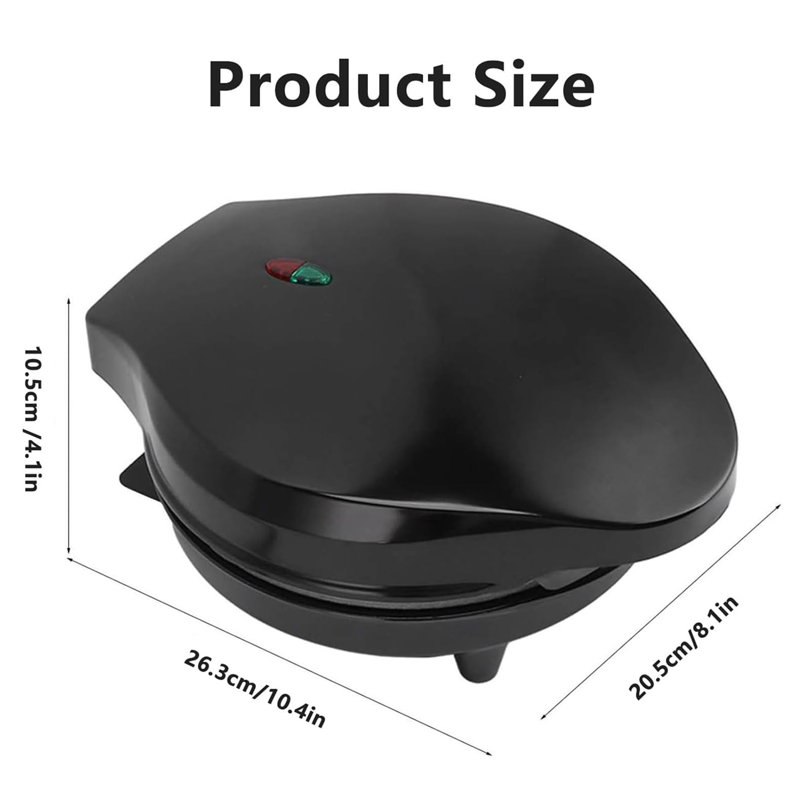 Mini Machine Électrique à Tartes et Quiches, Appareil de Cuisson à Double Chauffage 1200W avec Indicateur LED, Pieds Antidérapants et Poignée, Machine à Gâteaux Multifonction pour Snacks et Desserts