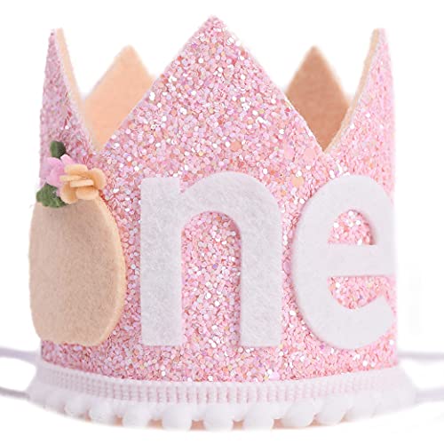 Pumpkin 1st Birthday Crown - Pumpkin Birthday Decorations, Floral Pumpkin Birthday Crown, Birthday Tiara, Baby Girls First Birthday Hat (pink pumpkin crown)