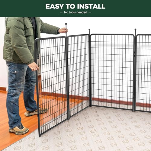 Image of FXW Rollick Unleashed Dog Playpen for Indoor, Yard, RV Camping, 50 inch 24 Panels for Large Dogs, Black│Patented