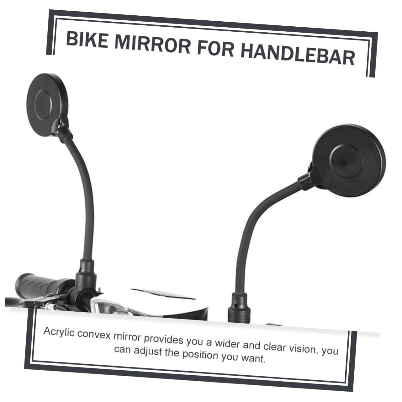 2 Pezzi Specchio Retrovisore Nero per Regolabile Bicicletta | Installazione Facile, Visione Larga e Chiara, Alluminio, Abs e Acrilico, per Scooter e Mountain Bike