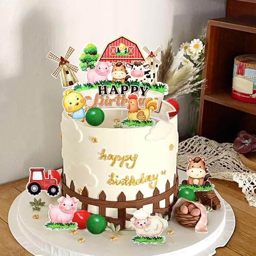 Decoración de pastel de cerdo y vaca JeVenis para tarta de cumpleaños 5