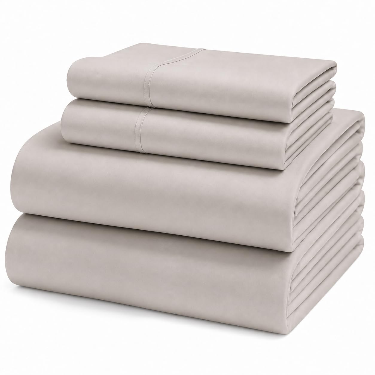 California King Sheets, 1000 Thread Count 100% Cotton 4-Piece Bed Sheet Set, 16-Inch Deep Pocket, Soft Breathable Cooling Sateen Hotel Bedding, Ivory