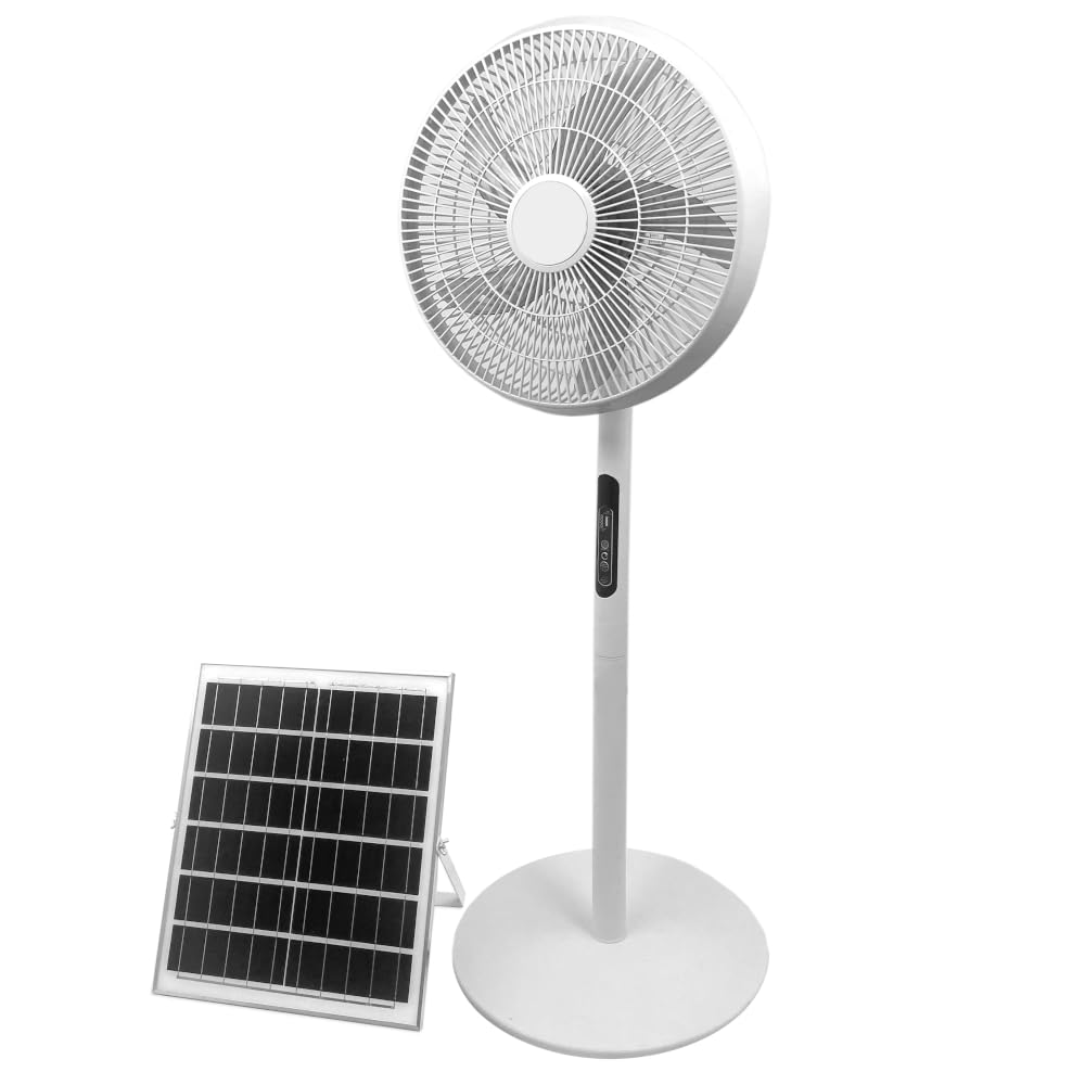 Ventilatore a piantana Mistral solare con batteria motore DC Brushless 3 velocità con telecomando