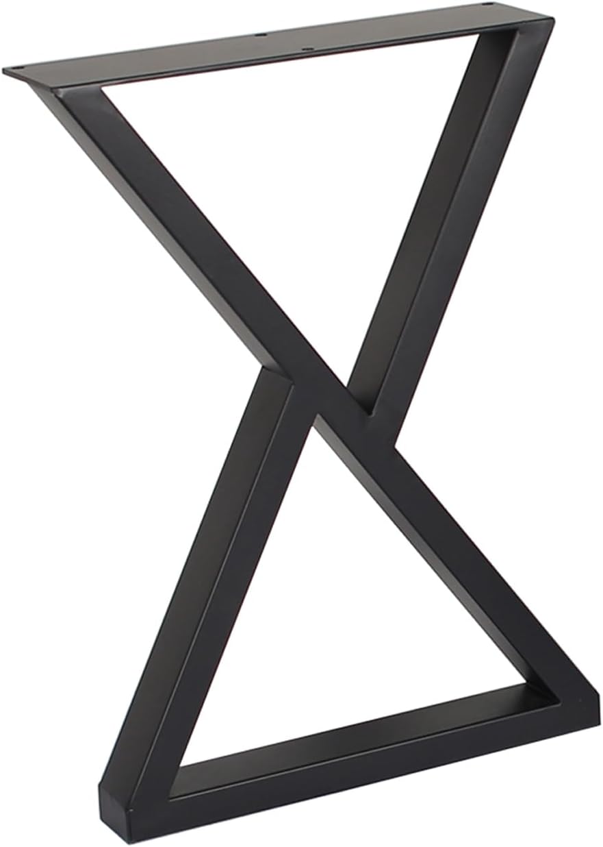 16" Metal Table Legs, DIY Furniture Legs (Set of 2), Black, 16" H x 11" W