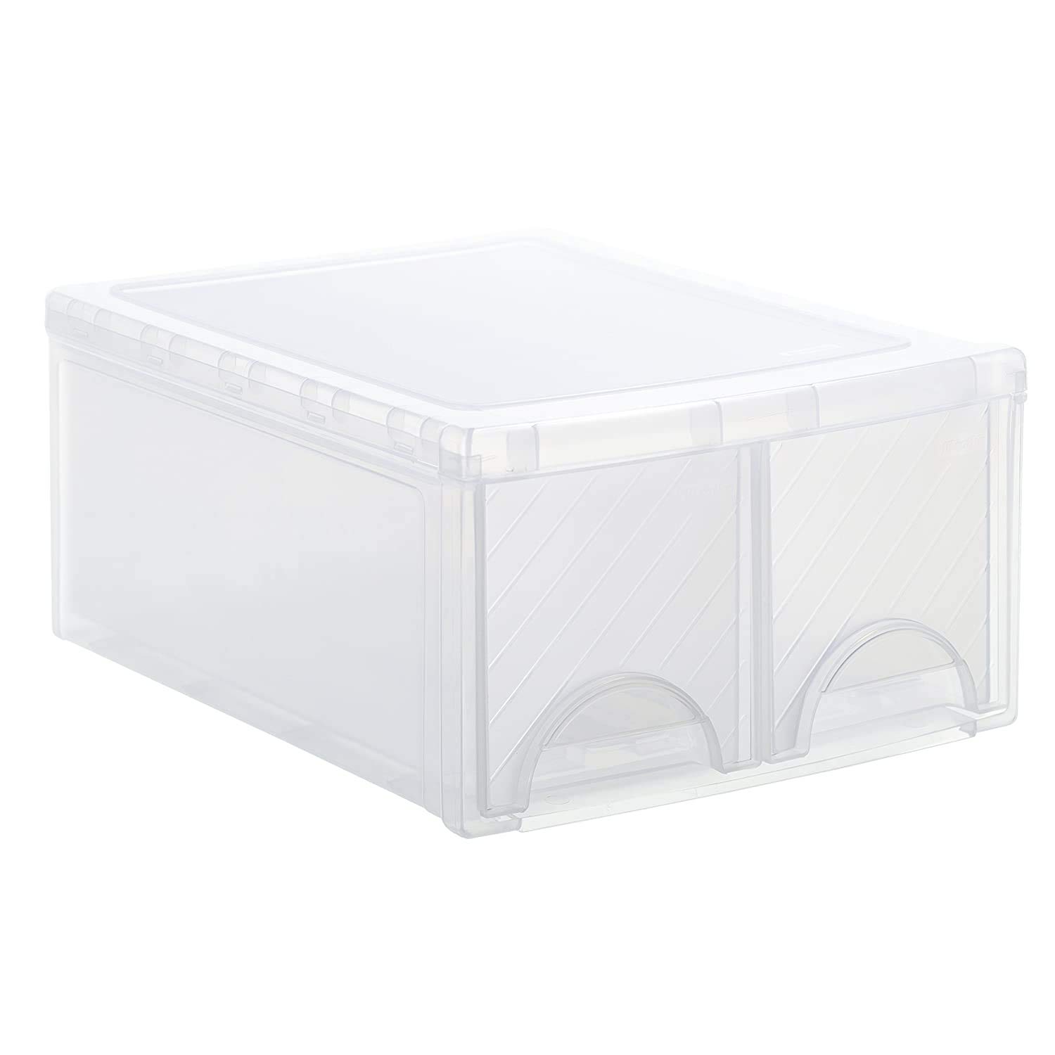 Rotho Frontbox große Schubladenbox mit 2 Schüben, Kunststoff (PP) BPA-frei, transparent, twin, twin (44,0 x 34,0 x 20,0 cm)