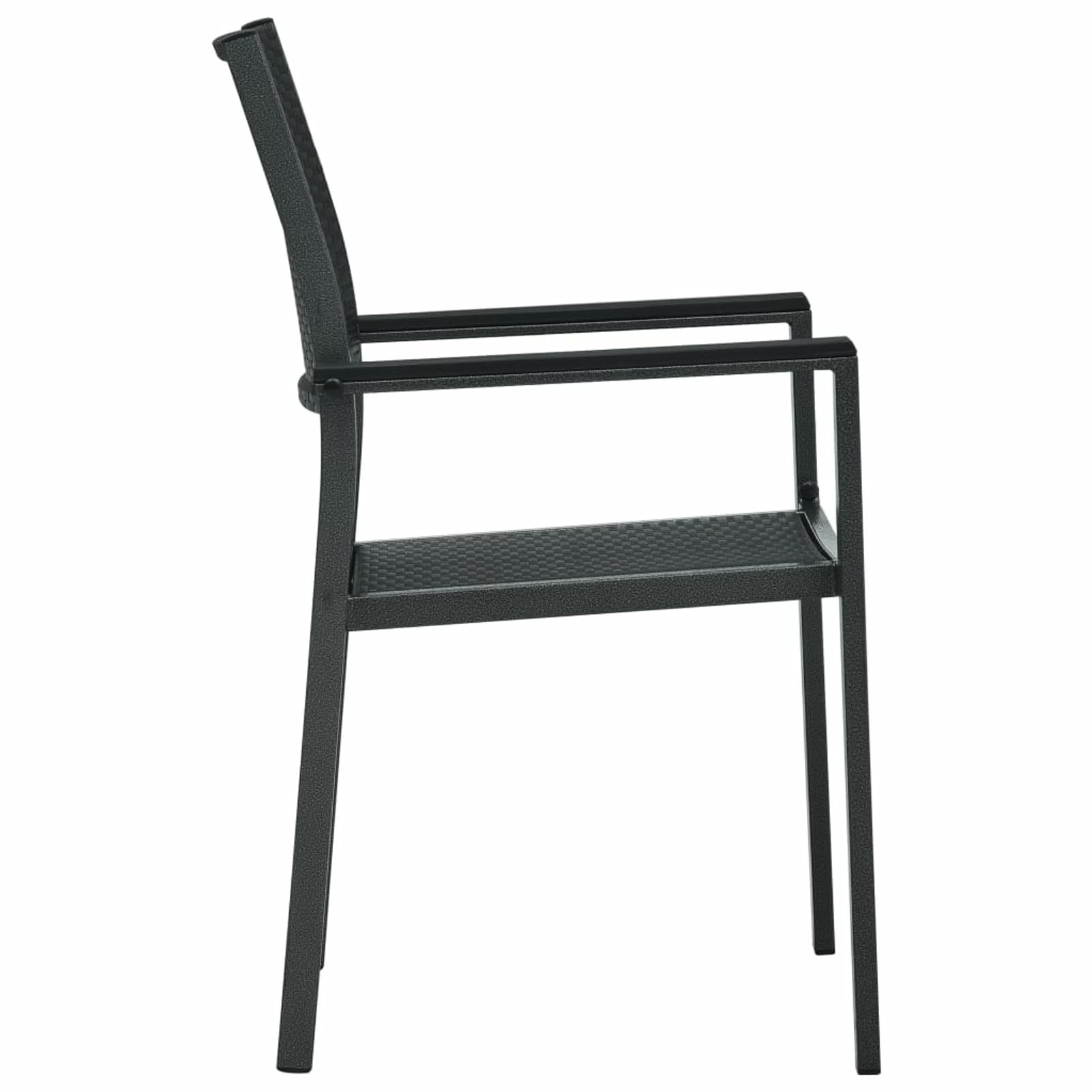 LAPOOH Krzesła ogrodowe 2 szt. Czarny plastikowy rattanowy wygląd, krzesła ogrodowe do jadalni, krzesła zewnętrzne, siedzenia na zewnątrz, krzesła ogrodowe-47889