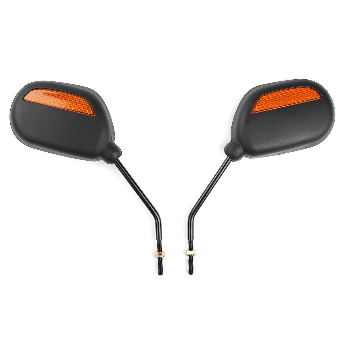 MOMOALAOne Pair Handlebar Mirror Mobility Scooter Safety Bike Reflectors Black - sliver