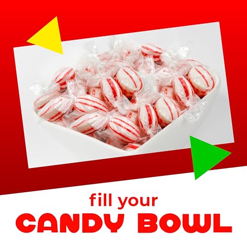 Image of Peppermint Drops Hard Candy | 1 Pound Bag - Approx. 75 Count | Individually Wrapped Candy | Old Fashioned Refreshing Mints for Office | Hospitality Treats