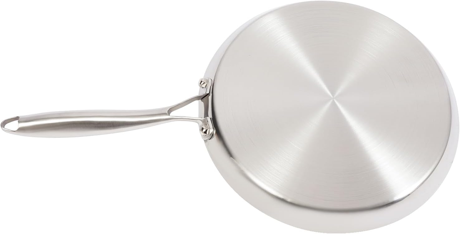 Stainless Steel Crepe Pan Nonstick, Honeycomb Dosa Pan for Induction Stove, Scratch Resistant Tawa Pancake Pan, Flat Skillet for Tortillas Eggs, Dishwasher Safe Crepe Pan