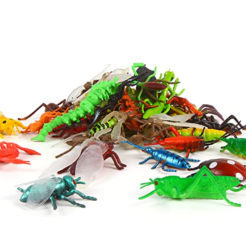 Fingooo 39 Pack Insects And Bugs For Kids,Assorted Plastic Bug Toys Fake Insects Educational Party Favors #TOP4