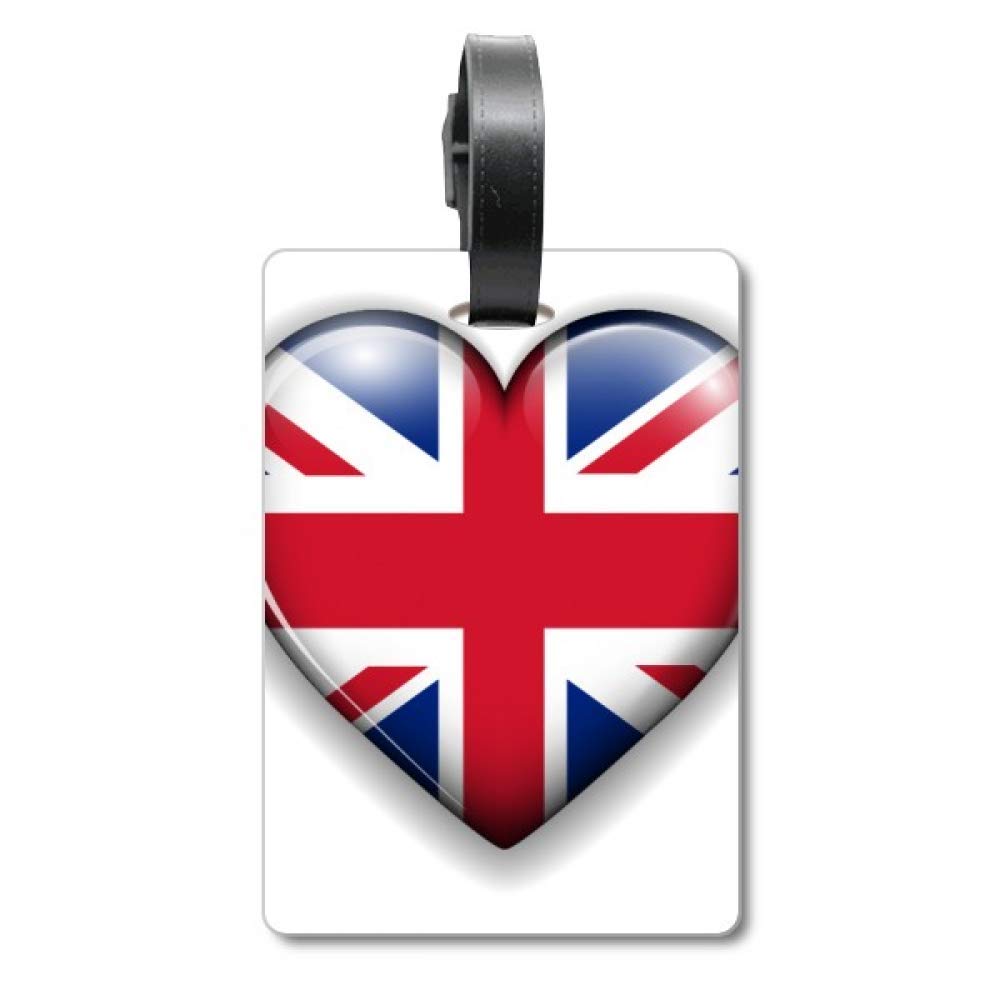 Étiquette valise cœur Union Jack pour ne plus perdre son sac