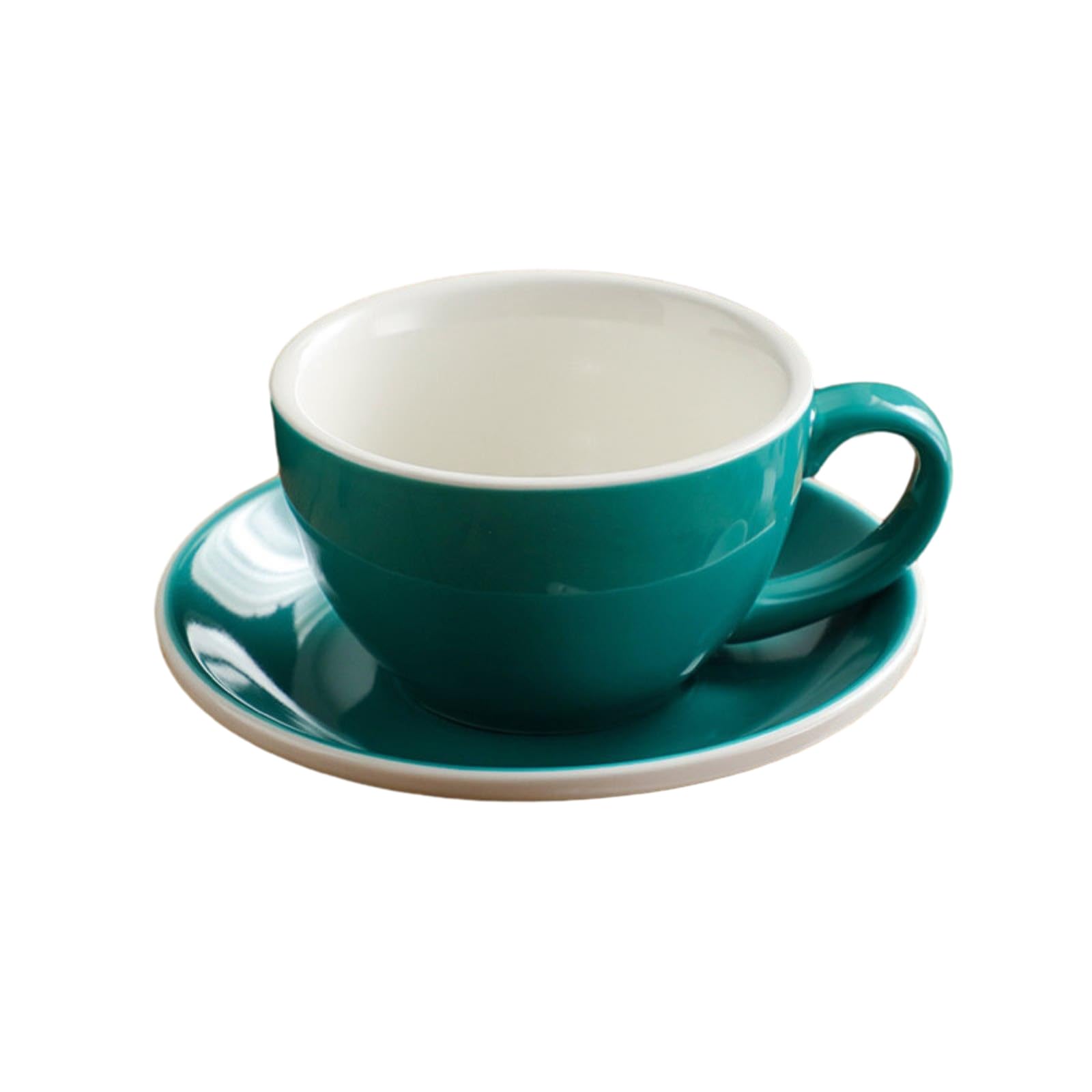 Zestaw filiżanek i spodków do herbaty, europejski zestaw filiżanek do kawy, filiżanka i spodek z cienkiej porcelany kostnej, 300 ml/283.5 g europejski kolorowy ceramiczny zestaw filiżanek do kawy