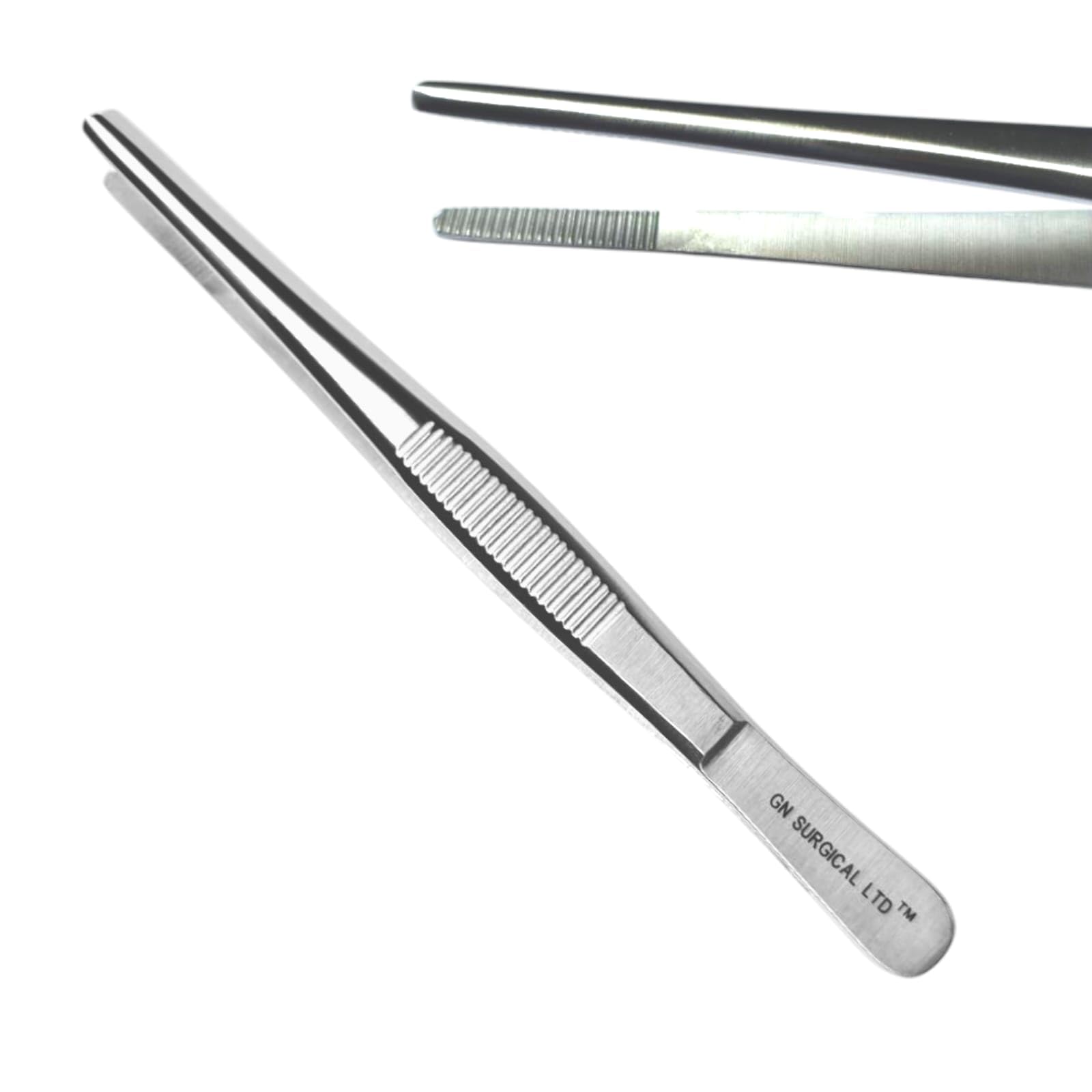 Professional 13cm Stainless Steel Thumb Forceps – Straight Blunt Tweezers with Serrated Tip, Multipurpose Tool for Dressing, Craft, and Garden Use
