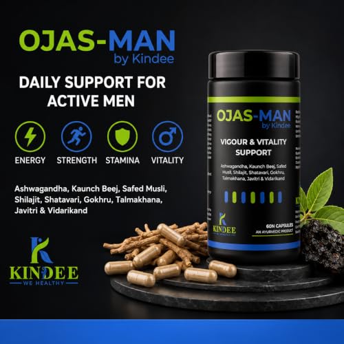 Image of Kindee Shilajit /Shilajeet for Men Capsule | Pure Himalayan Shilajit with Ashwagandha, Safed Musli, Kaunch Beej, Shatavari & Gokhru | For Energy, Stamina & Performance Support | 60 Capsules.