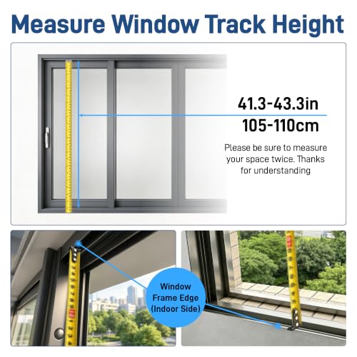Image of 41.3-43.3 Inch White Vertical Window Fan for Sliding Windows Exhaust Only | Fits Window Top and Bottom Inner Frames, Tool-Free Setup with Variable Speeds, for Small Smoky Spaces Pet Areas, White