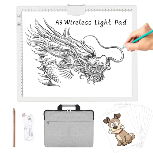 Tablette lumineuse LED A3 sans fil à intensité variable 6 niveaux pour peinture diamant