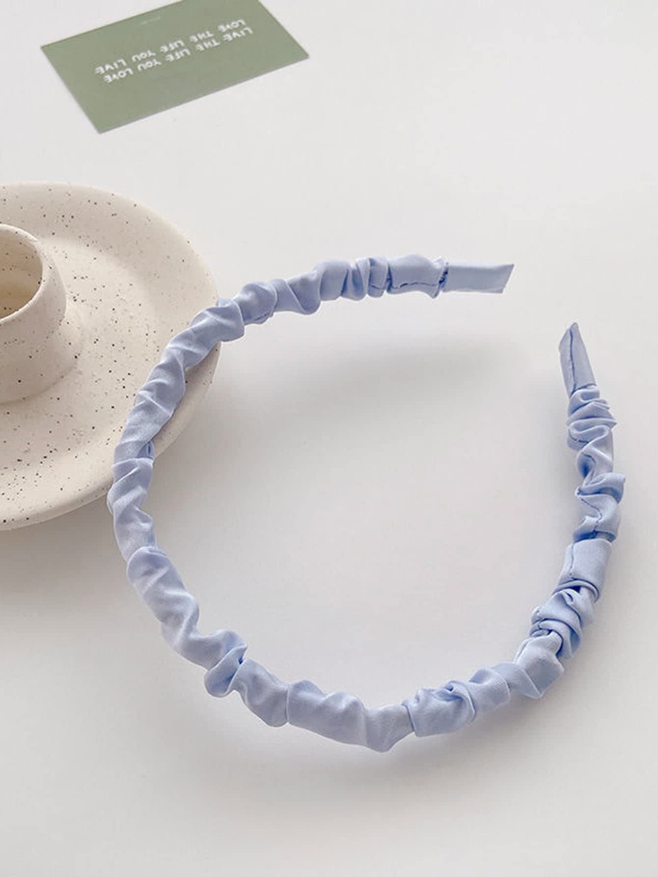 MOKIRO Solid Ruched Headband Daily wear (Color : Baby Blue, Size : One-Size)