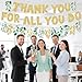We Appreciate You Decorations - 3Pcs Sage Green Thank You Banner Eucalyptus Thank You for All You Do Glitter Banner for Employee Coworker Staff Teacher Appreciation Retirement Party Decor