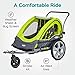 Instep Quick-N-EZ Double Tow Behind Bike Trailer, Converts to Stroller/Jogger, Green