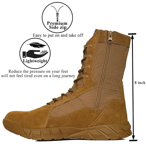 Lightweight Man Tactical Military Boots Combat Boots Anti-Collision Side Zipper Training Lace Up Outdoor Hiking Breathable Shoe3