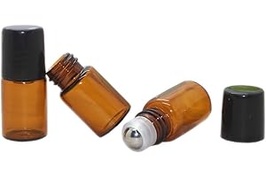 6PCS Essential Oil Amber Roller Bottles