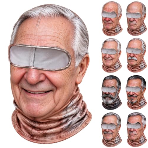 Ski Mask,Old Man Ski Mask Winter Funny 3D Print Full Face Balaclava,Gold_01 - image 2