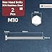 Kozelo 2 Pcs Hex Head Screws Bolts - [M10-1.5x160] 304 Stainless Steel Grade A2-70 Fully Threaded Hex Tap Metric Hexagon Head Machine Bolts Right Hand External Hex Drive, Silver
