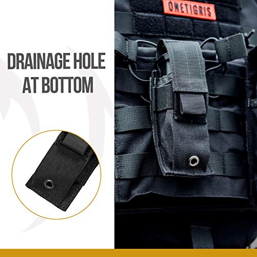 Onetigris Tactical Molle Single Pistol Mag Pouch Edc Organizer Pouch Emt Mini Scissor Tool Pouch (Black) #TOP5