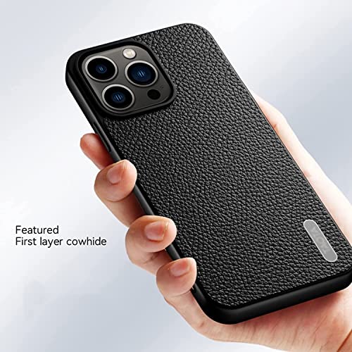 Funda de cuero de vaca para iPhone 13 Pro Max ultrafina y elegante 2