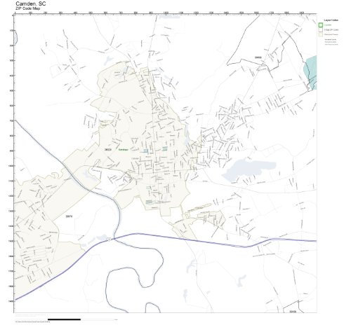 ZIP Code Wall Map of Camden, SC ZIP Code Map Laminated: Amazon.com ...