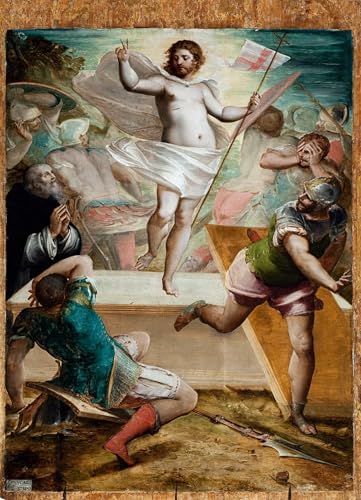 Impression d'affiches Affiche Toile Résurrection Jésus Luca Cambiaso Decoración Mural 60x90