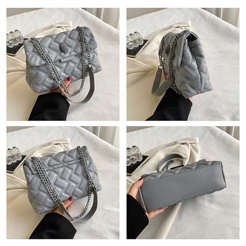 Womens Elegant Quilted Design Cute Shoulder Bag,Quilted Shoulder Bag with Chain Strap,Fashionable Leather Crossbody Purse3