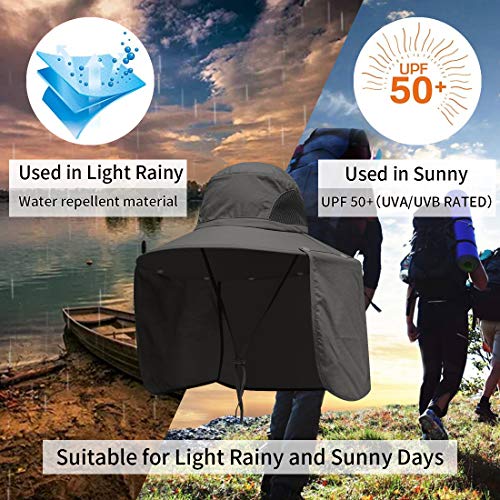 Sun Blocker Hats Outdoor Sun Protection Fishing Cap With Neck Flap Large Brim Outdoor Hat Army Green #TOP5