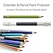 FoRapid Adjustable Dual Head Pencil Extender Holder Art Craft Hobby School Office Makeup Eyeliner Color Sketch Write Drawing Tool