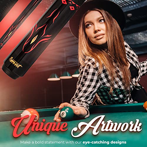 Ignatgames 2-Pieces Pool Cue Stick - 58" Canadian Maple Professional Billiard Pool Cues Sticks With Low Deflection Shaft + Hard Case, 3 In 1 Pool Stick Tip Tool, 3 Finger Glove And Chalk Holder #TOP1