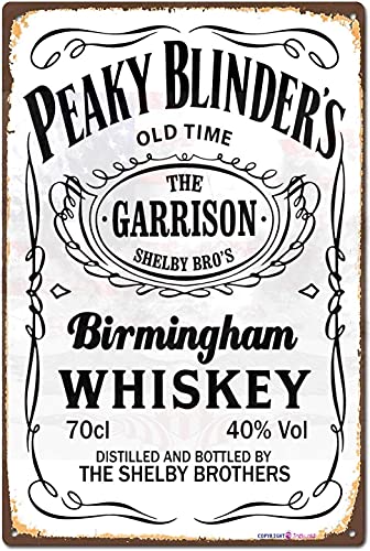 Retro Metal Sign/Peaky Blinders Pub Whisky Tin Sign Retro Look Home Club bar Wall Decoration Metal Tin Sign 12 X 8 inch