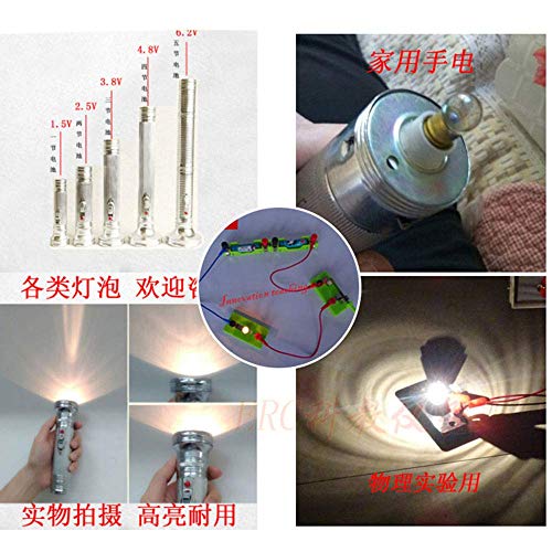 MEETOOT 25pcs E10 Mini Light Bulbs 1.5V 0.3A Physical Electrical Experiment Screw Base Indicator Light Incandescent Bulb Old-Fashioned Flashlight Lamp - Thumbnail 7