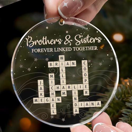 Brothers & Sisters Forever Linked Together Scrabble Ornament - Personalized